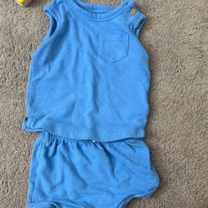 Carter's Blue Terry Cloth Tank and Shorts Set
